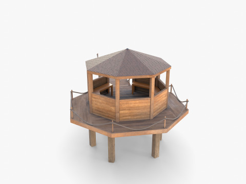 Pontoon dock V4 3D Model