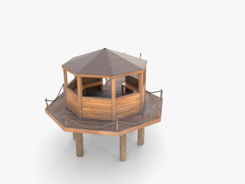 Pontoon dock V4 3D Model