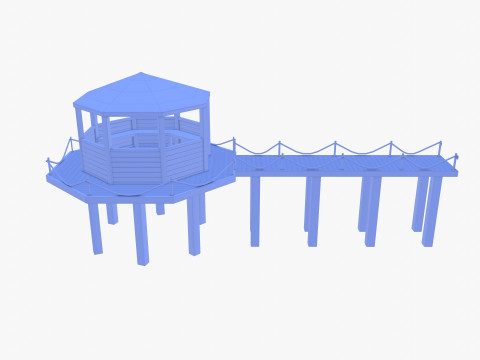 Pontoon dock V4 3D Model