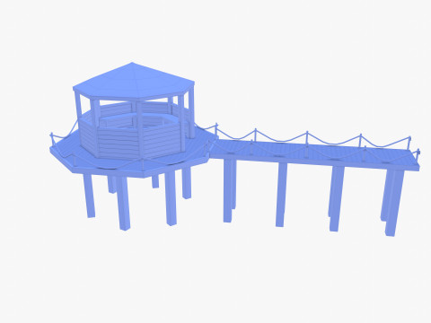 Pontoon dock V4 3D Model