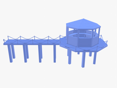 Pontoon dock V4 3D Model