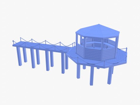 Pontoon dock V4 3D Model