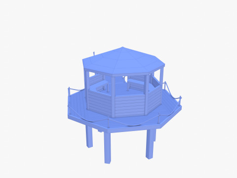 Pontoon dock V4 3D Model