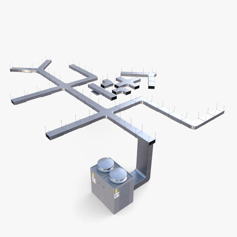 Канальная система вентиляции В1 3D Модель .c4d .max .obj .3ds .fbx .stl .blend