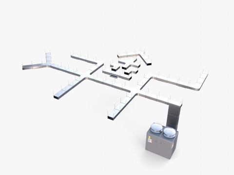 Duct ventilation system V1 Modello 3D