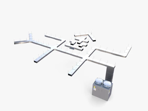 Канальная система вентиляции В1 3D Модель