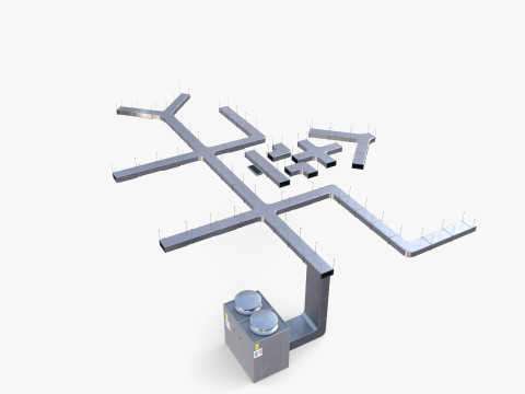 Duct ventilation system V1 Modello 3D