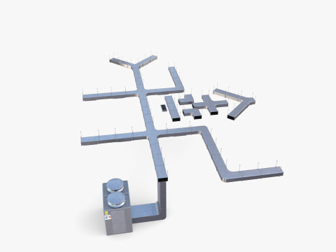 Duct ventilation system V1 Modello 3D