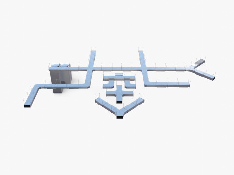 Duct ventilation system V1 Modello 3D