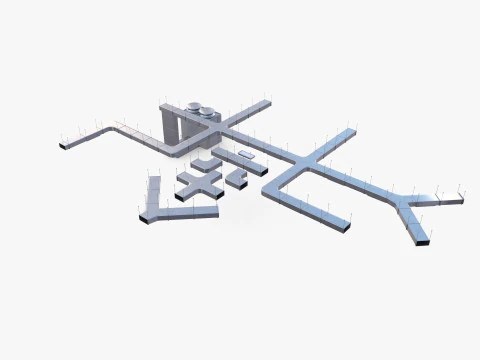 Канальная система вентиляции В1 3D Модель
