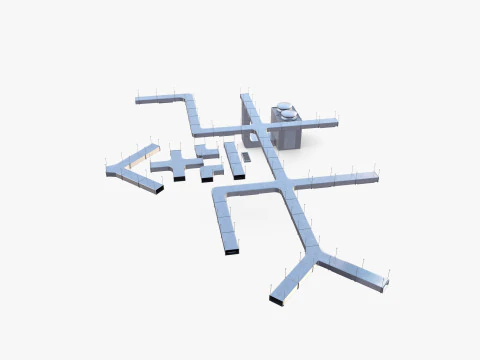 Канальная система вентиляции В1 3D Модель