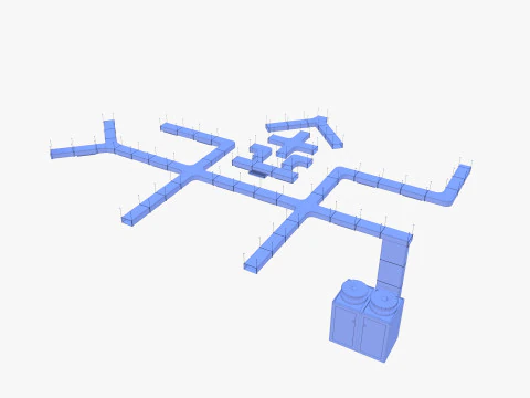 Канальная система вентиляции В1 3D Модель
