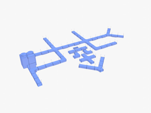 Duct ventilation system V1 Modello 3D