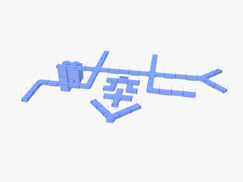 Duct ventilation system V1 Modello 3D