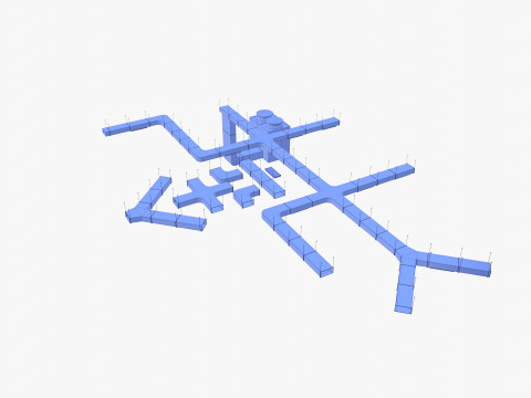 Duct ventilation system V1 Modello 3D