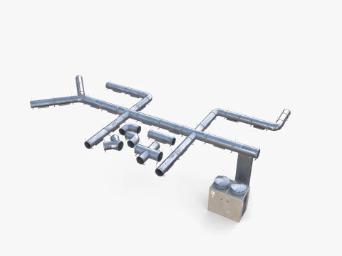 Duct ventilation system V2 3D Model