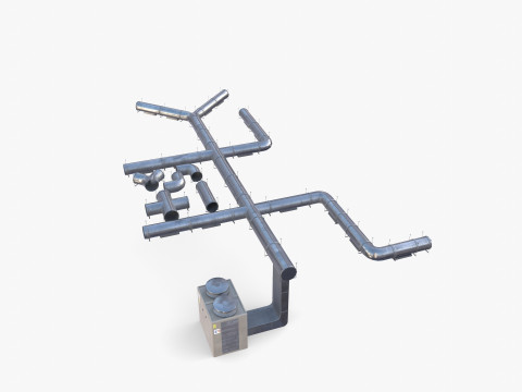 Duct ventilation system V2 3D Model