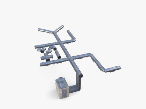 Duct ventilation system V2 3D Model