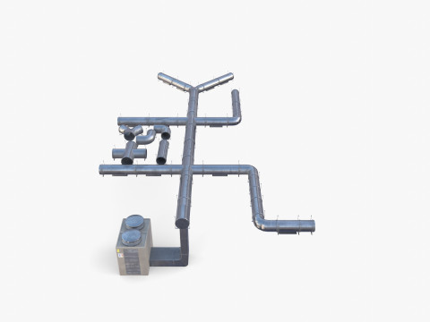 Duct ventilation system V2 3D Model