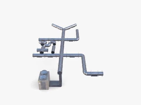 Duct ventilation system V2 3D Model