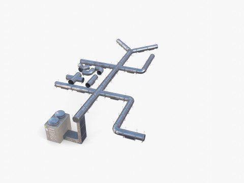 Duct ventilation system V2 3D Model