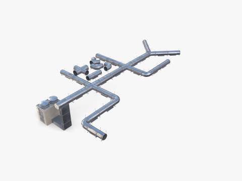 Duct ventilation system V2 3D Model