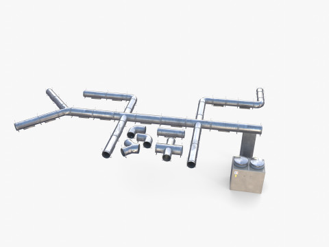 Duct ventilation system V2 3D Model