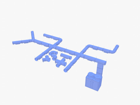 Duct ventilation system V2 3D Model