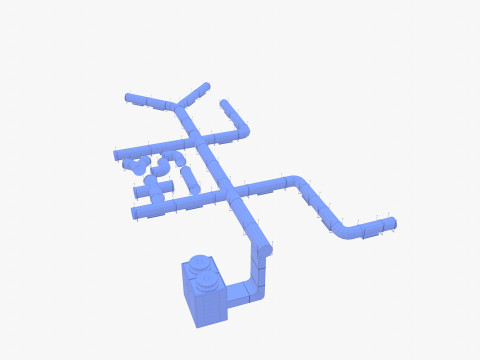 Duct ventilation system V2 3D Model