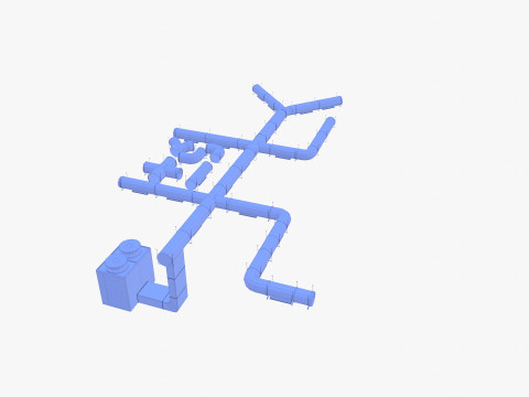 Duct ventilation system V2 3D Model