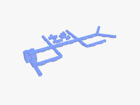 Duct ventilation system V2 3D Model