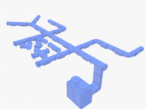 Duct ventilation system V2 3D Model