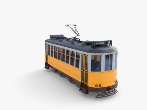 Historic tram V1 3D-Modell