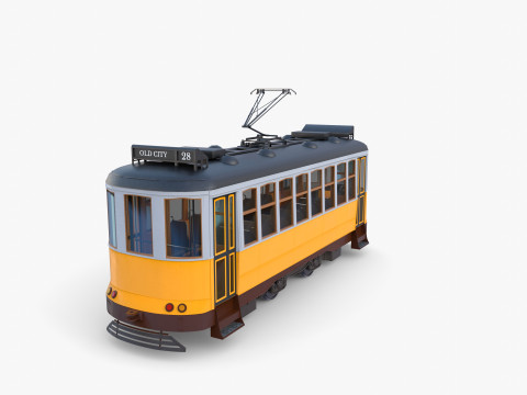 Historic tram V1 3D-Modell