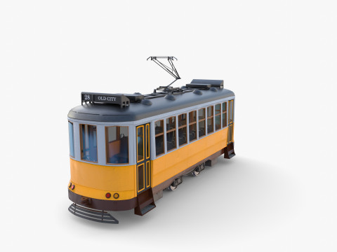 Historic tram V1 3D-Modell