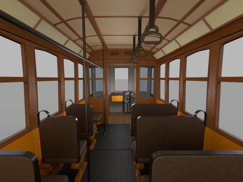 Historic tram V1 3D-Modell