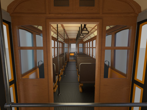 Historic tram V1 3D-Modell
