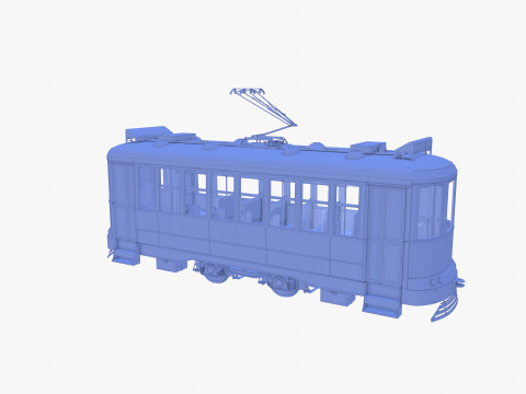 Historic tram V1 3D-Modell