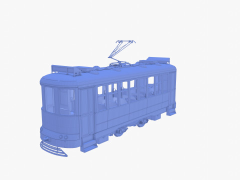 Historic tram V1 3D-Modell