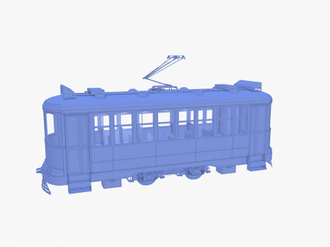 Historic tram V1 3D-Modell