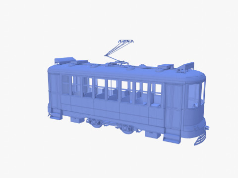 Historic tram V1 3D-Modell