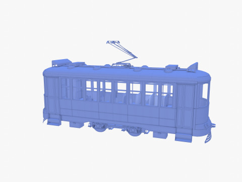 Historic tram V1 3D-Modell