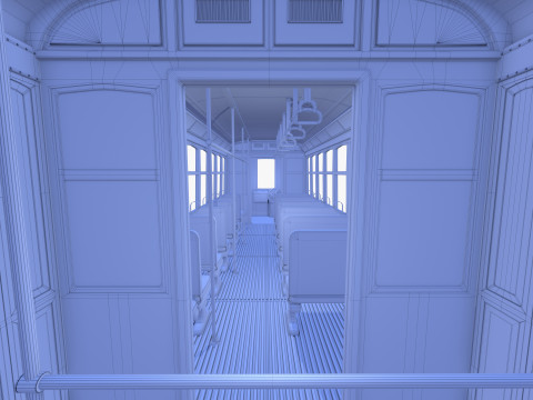 Historic tram V1 3D-Modell