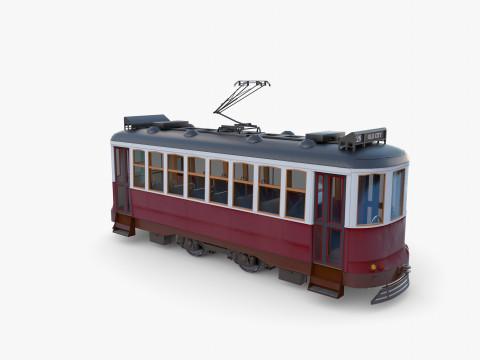 Historic tram V2 Modelo 3D