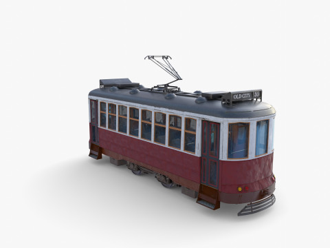 Historic tram V3 3D Model