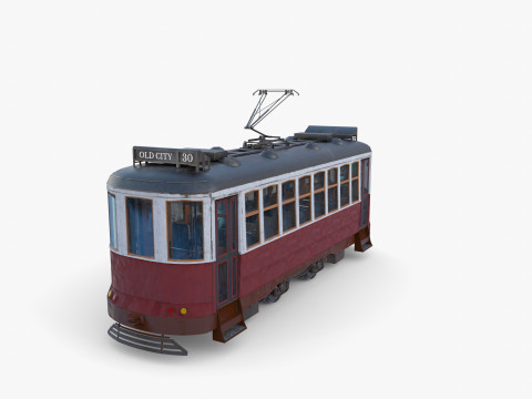 Historic tram V3 3D Model
