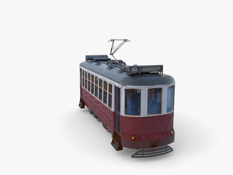 Historic tram V3 3D Model