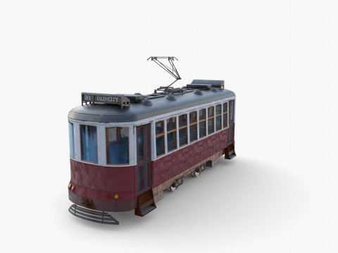 Historic tram V3 3D Model