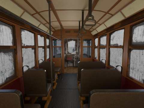 Historic tram V3 3D Model