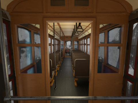 Historic tram V3 3D Model
